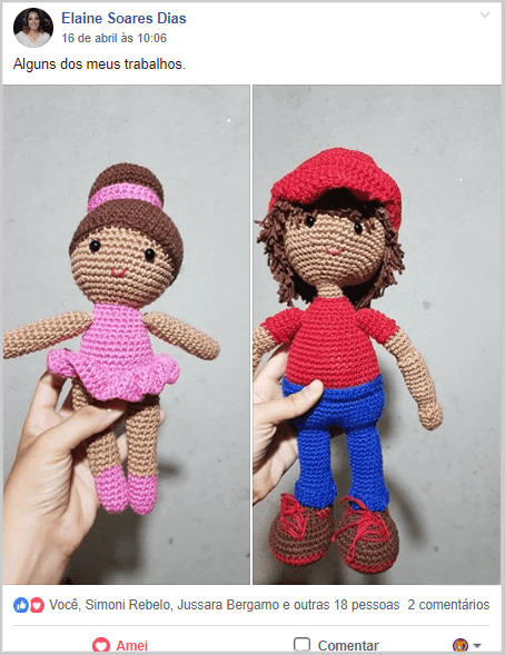 Amigurumi da Princesa e do Mario